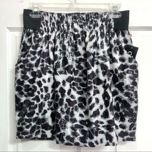 SELE sequined cheetah print skirt Blingy w/pockets grey/white/black sizeM  NWT